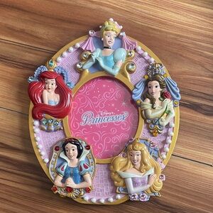 Vintage Disney Princess Oval Frame with Pink and Gold Accents